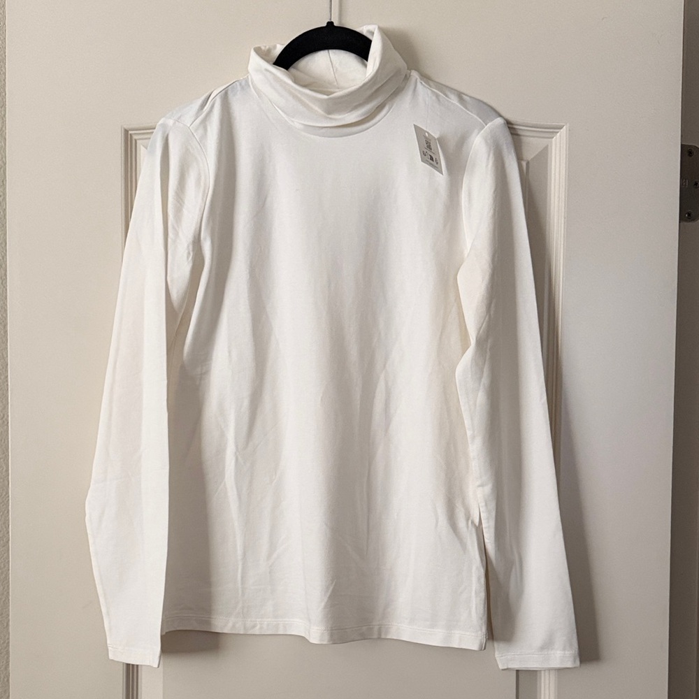 Lands’ End tencel mock neck long sleeve top